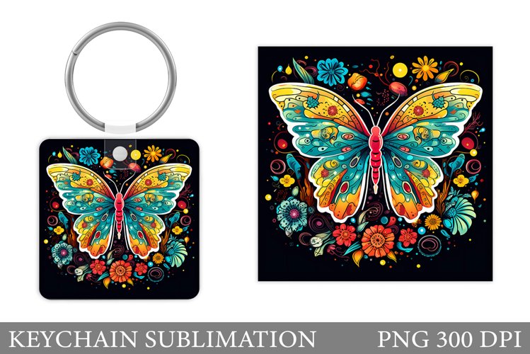 Butterfly Keychain Design. Butterfly Keychain Sublimation