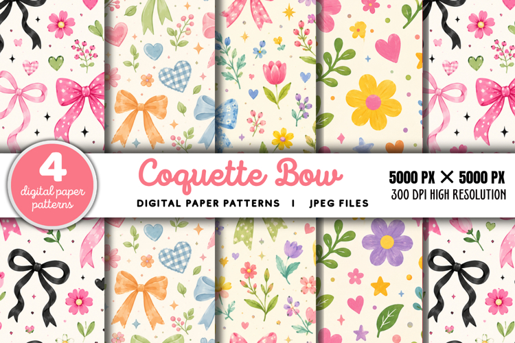 Coquette Bow Striped Background JPG