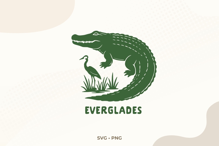 Everglades National Park SVG | Alligator Heron Illustration
