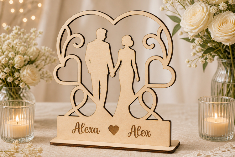 Wedding Couple Stand Laser Cut SVG example image 1