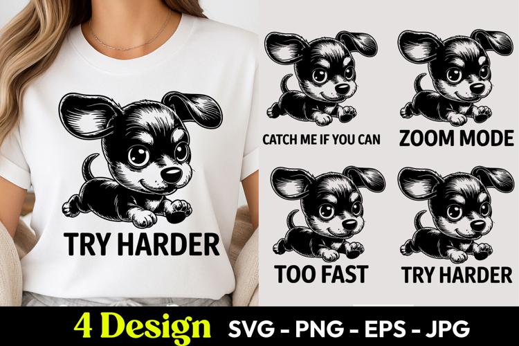Dog Zoom Mode Try Harder SVG PNG