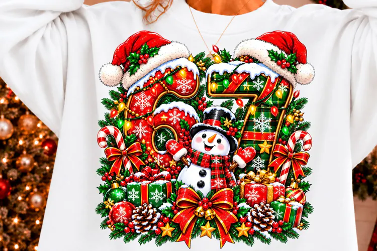 Christmas Snowman Buffalo Plaid PNG, Santa Hat Holiday Png