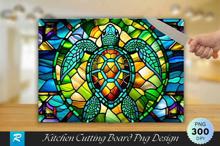 Stained Glass Window Cutting Board Sublimation Design
