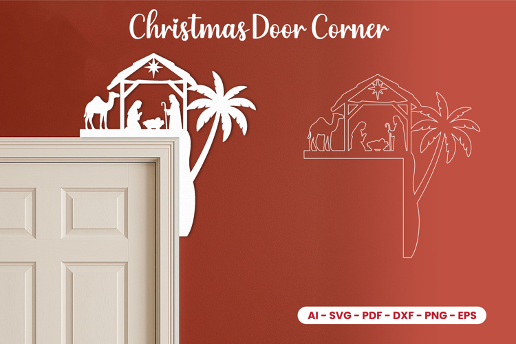 Christmas Door Corner Laser Cut SVG