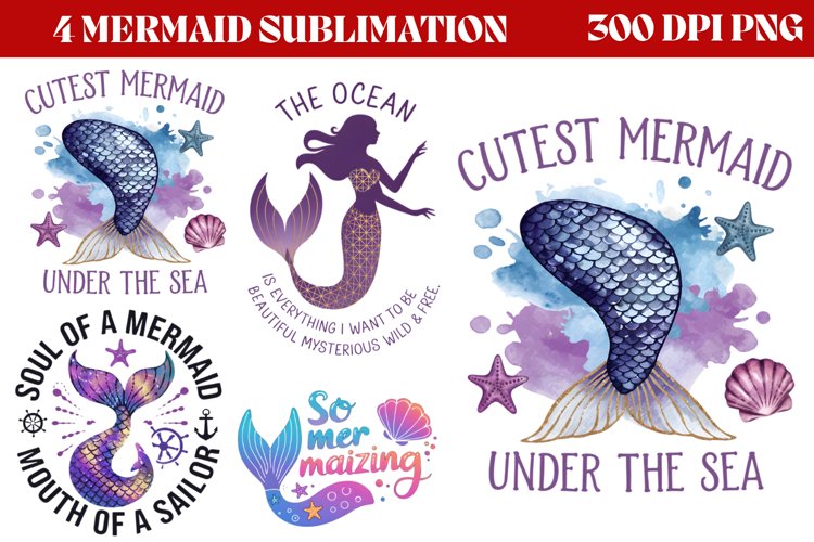 Mermaid Sublimation PNG