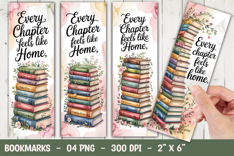 Book Stack Quote Bookmark Sublimation