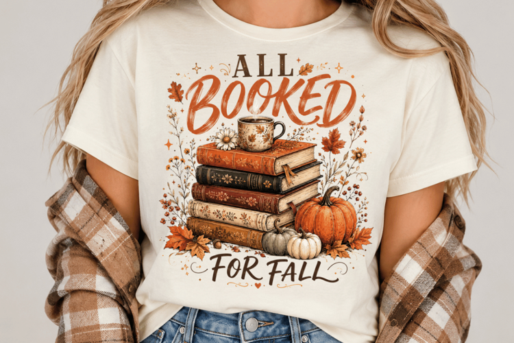 All Booked for Fall PNG, Book Lover Fall Sublimation, Autumn