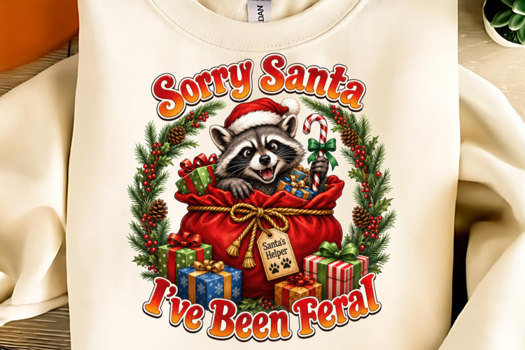 Sorry Santa I've Been Feral PNG, Trending Christmas PNG