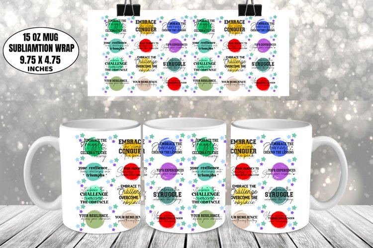 Motivational Mug Wrap Sublimation example image 1