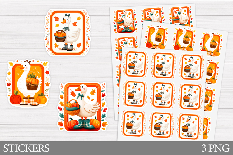 Fall Goose Sticker Printable. Fall Sticker Design