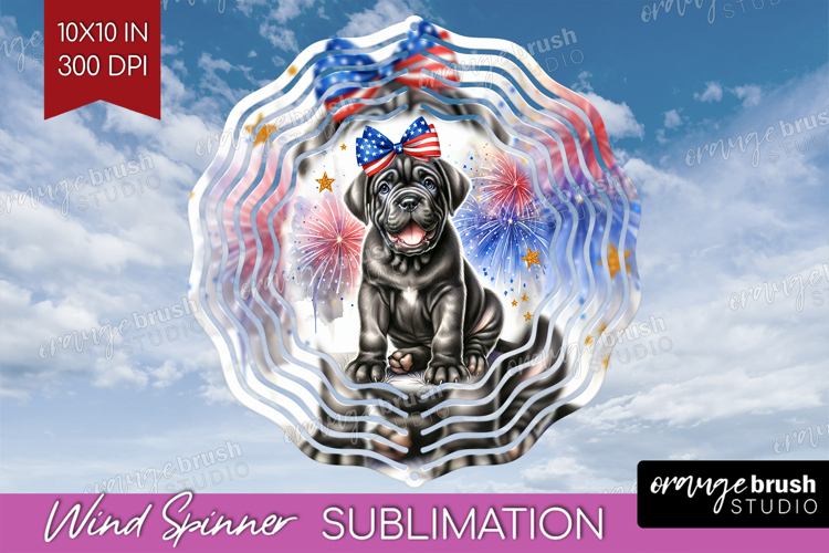 Cane Corso Dog Wind Spinner Sublimation PNG Patriotic Dog example image 1