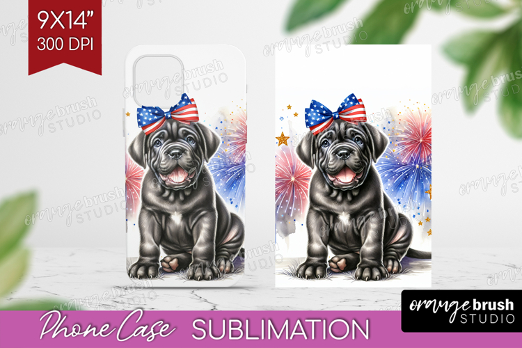 Cane Corso Dog Phone Case PNG Patriotic Dog Case PNG