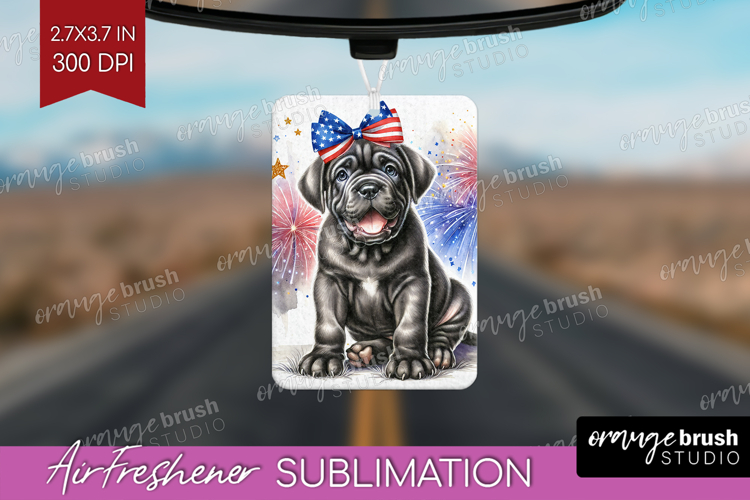 Cane Corso Dog Air Freshener PNG Patriotic Dog PNG