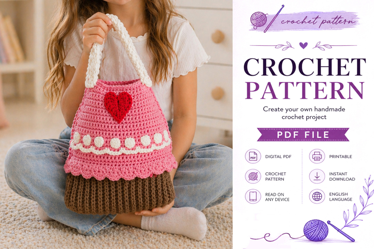 Cupcake Purse Crochet Pattern PDF