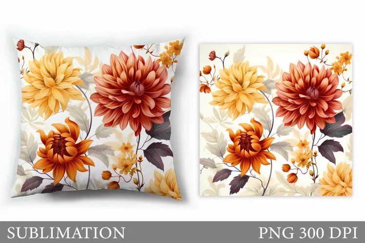 Floral Sublimation. Flowers Pillow Sublimation