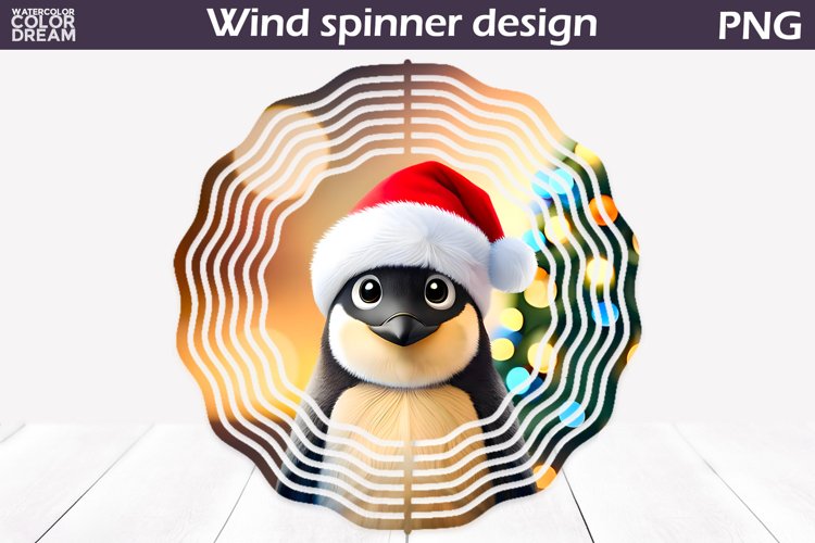 Penguin Santa Wind Spinner | Christmas Penguin Wind Spinner