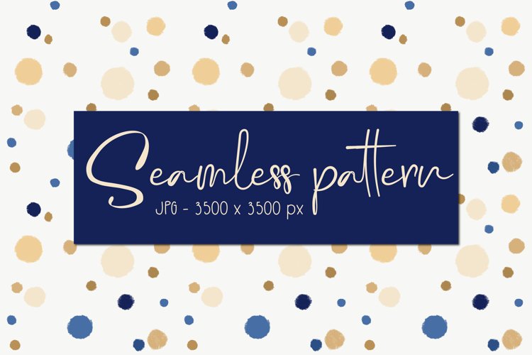 Pattern with gold, blue and beige circles