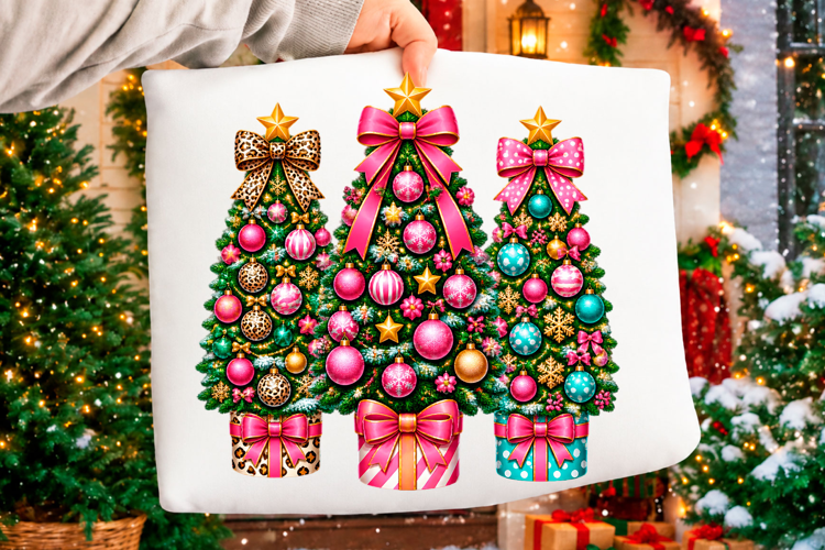 Colorful Christmas Tree Holiday T-Shirt Design