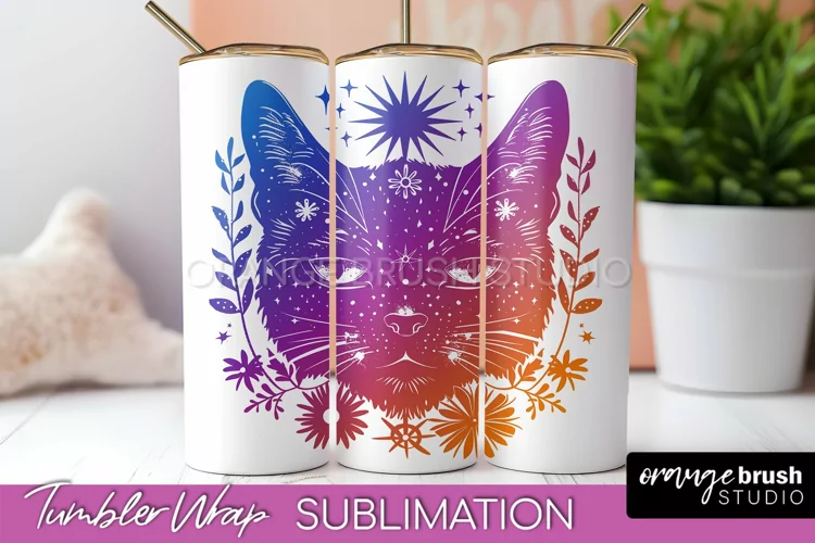 Celestial Tumbler Wrap, Boho Sublimation, Mystical Tumbler