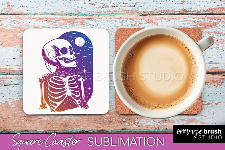 Boho Mystical Square Coaster PNG - Celestial Sublimation example image 1