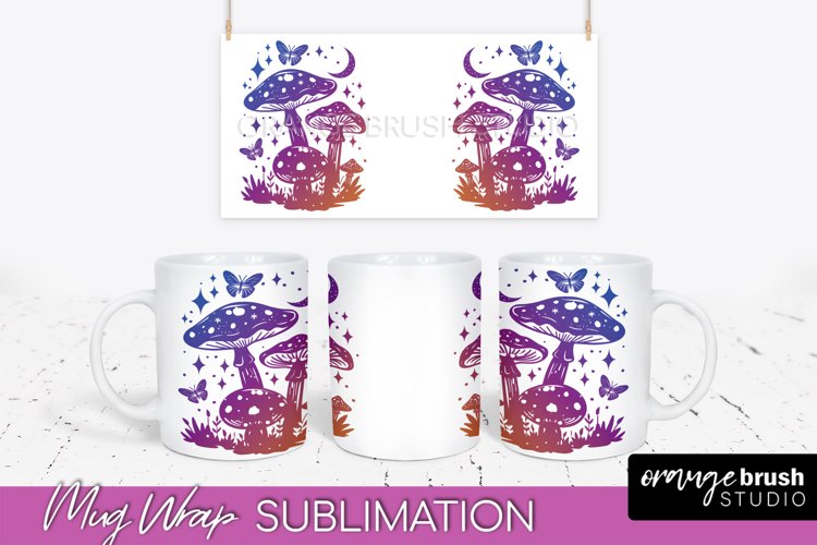 Celestial Mug Wrap PNG, Boho Mystical Coffee Mug Sublimation
