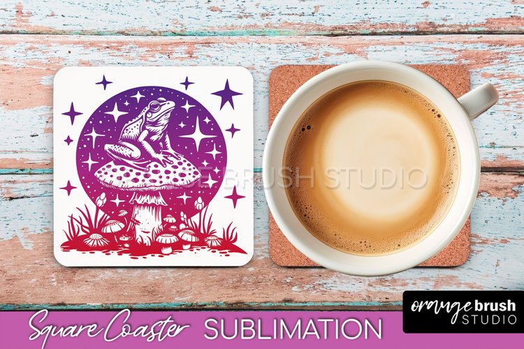 Boho Mystical Square Coaster PNG - Celestial Sublimation example image 1