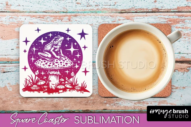 Boho Mystical Square Coaster PNG - Celestial Sublimation