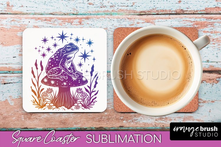 Boho Mystical Square Coaster PNG - Celestial Sublimation example image 1