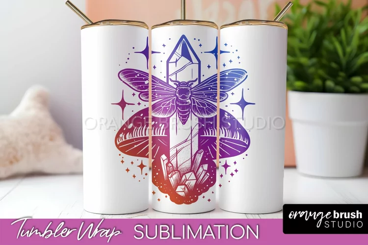 Celestial Tumbler Wrap, Boho Sublimation, Mystical Tumbler