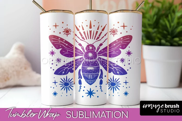 Celestial Tumbler Wrap, Boho Sublimation, Mystical Tumbler