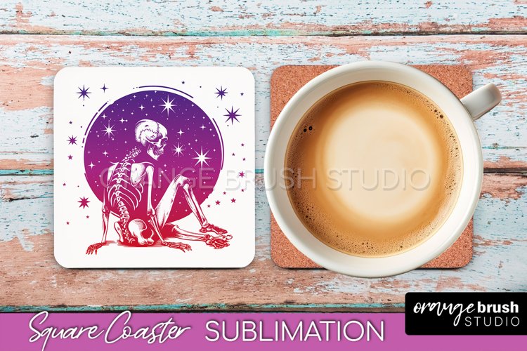 Boho Mystical Square Coaster PNG - Celestial Sublimation example image 1