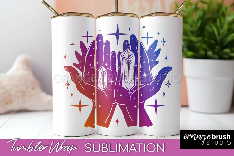 Celestial Tumbler Wrap, Boho Sublimation, Mystical Tumbler