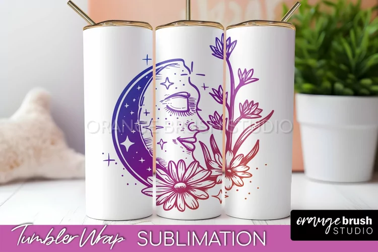Celestial Tumbler Wrap, Boho Sublimation, Mystical Tumbler