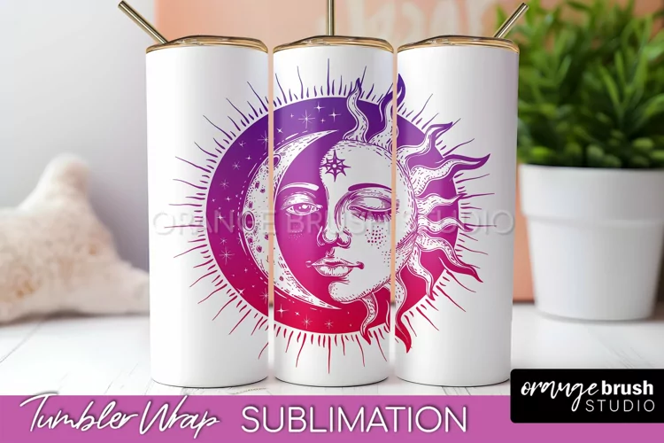 Celestial Tumbler Wrap, Boho Sublimation, Mystical Tumbler