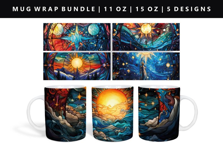 Celestial 11oz, 15oz Mug Sublimation | Mug Wrap PNG