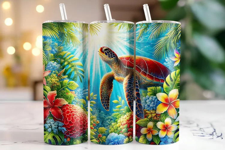Turtle Tumbler Wrap | Sublimation | Tumblers
