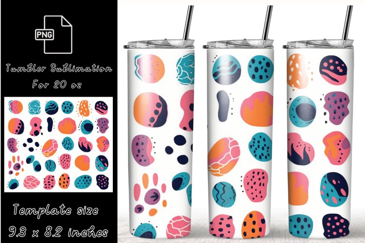 Blobs Abstract 20 oz Tumbler Wrap Sublimation example image 1