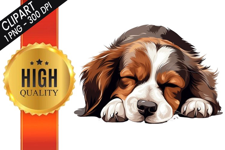 Cute Sleep Dog Sublimation PNG Design - Sublimation Design