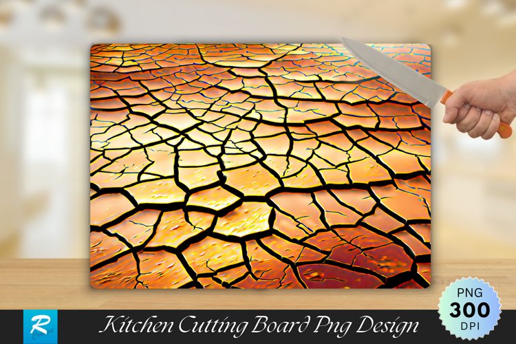 Cracked Earth Cutting Board Sublimation Design example image 1