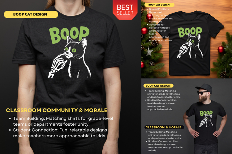 BOOP Halloween Design Cute Spooky Tee Playful Ghost Shirt