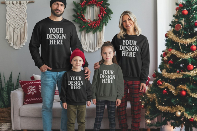 Christmas Family Group Tshirt Mockups