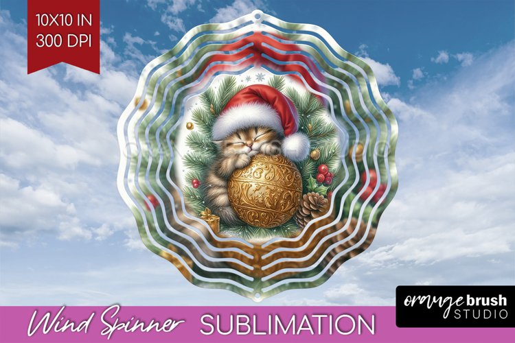 Christmas Animals Wind Spinner Sublimation PNG - Cute Round example image 1