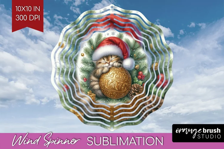 Christmas Animals Wind Spinner Sublimation PNG - Cute Round