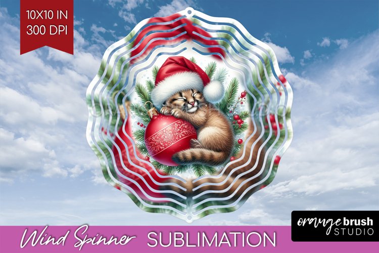 Christmas Animals Wind Spinner Sublimation PNG - Cute Round example image 1