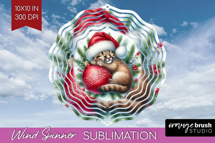 Christmas Animals Wind Spinner Sublimation PNG - Cute Round
