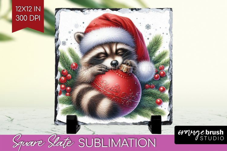 Christmas Animals Slate PNG - Cute Christmas Square Slate