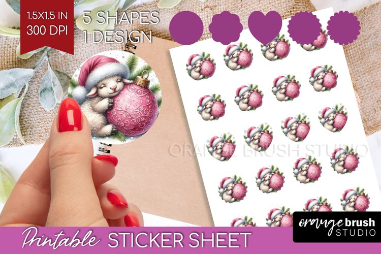 Christmas Animals Round Sticker - Cute Christmas Printable