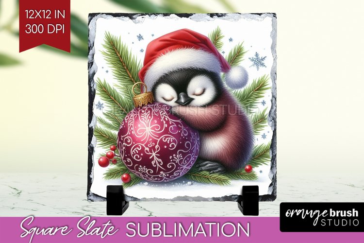 Christmas Animals Slate PNG - Cute Christmas Square Slate