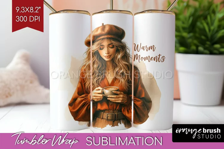Coffee Girl Tumbler Wrap - Coffee Lover Tumbler PNG