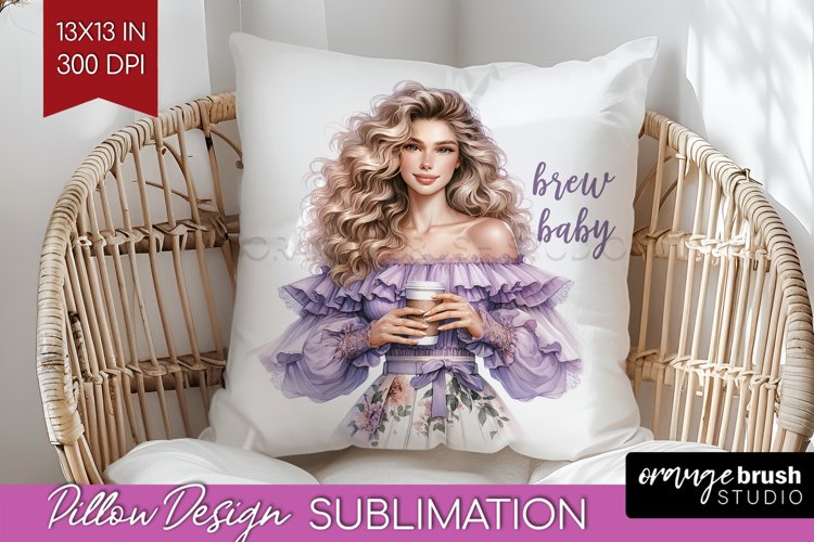 Coffee Girl Pillow Sublimation - Coffee Lover Pillow Cover